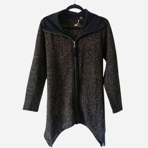 Soft Surroundings Knit Cardigan Sweater Tunic Length Cozy Marbled Medium Petite